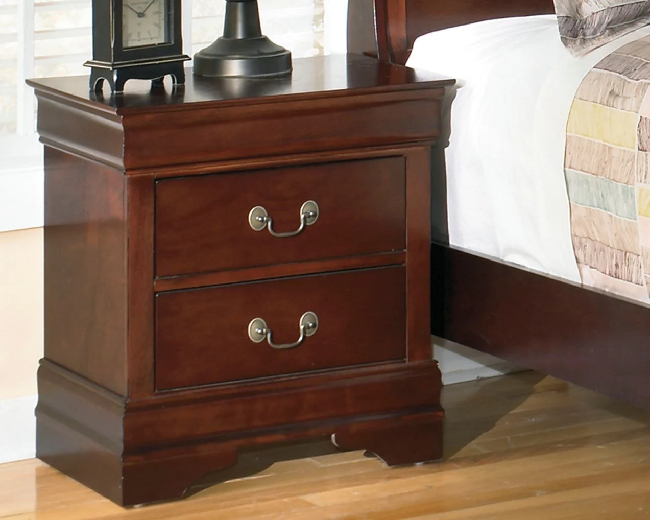 Alisdair - Two Drawer Night Stand - Reddish Brown - Image 4
