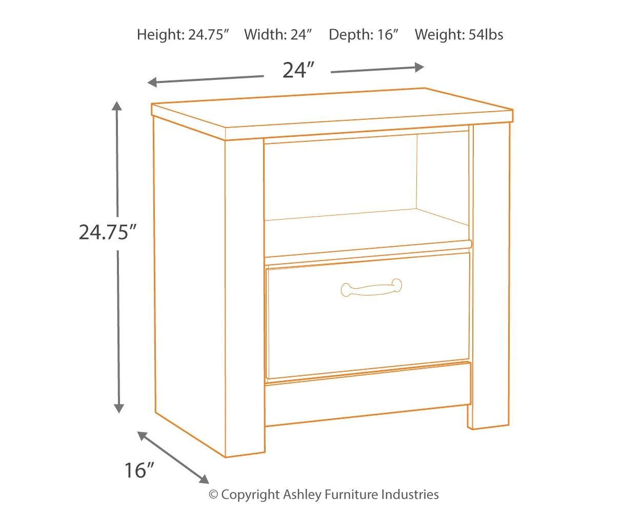 Bellaby - One Drawer Night Stand - Whitewash - Image 4