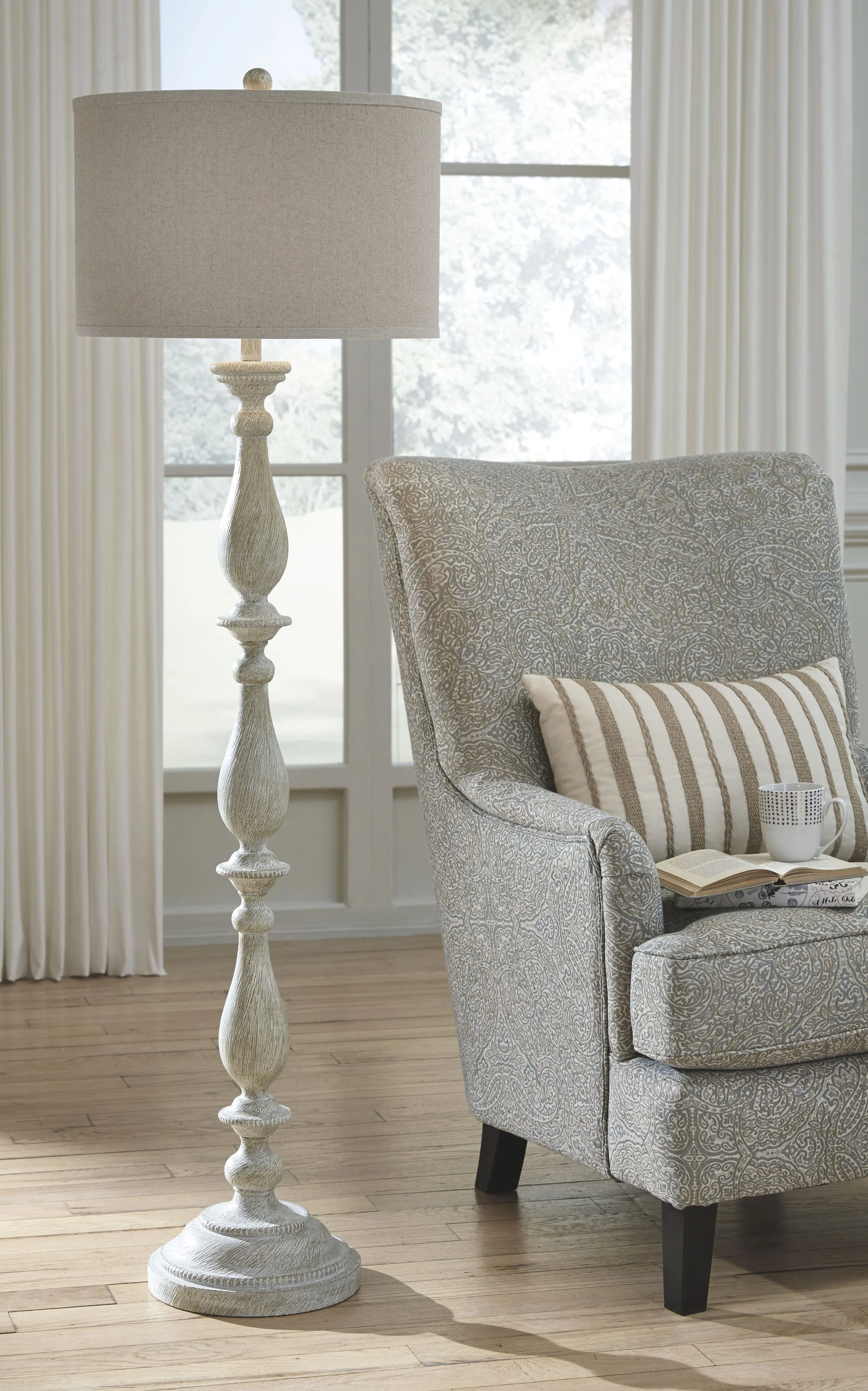 Bernadate - Poly Floor Lamp - Whitewash - Image 4