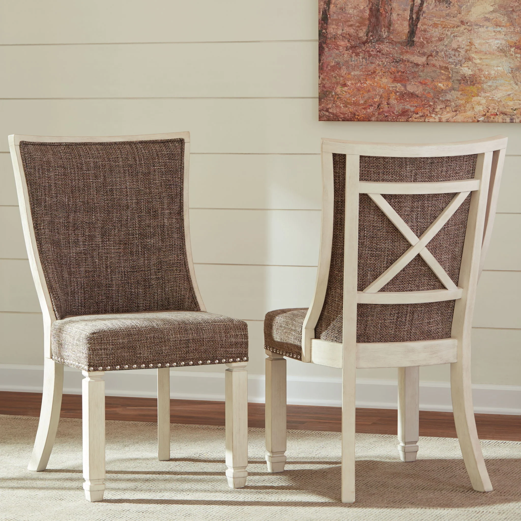Bolanburg - Dining UPH Side Chair (Set of 2) - Lattice Back - Brown / Beige - Image 4