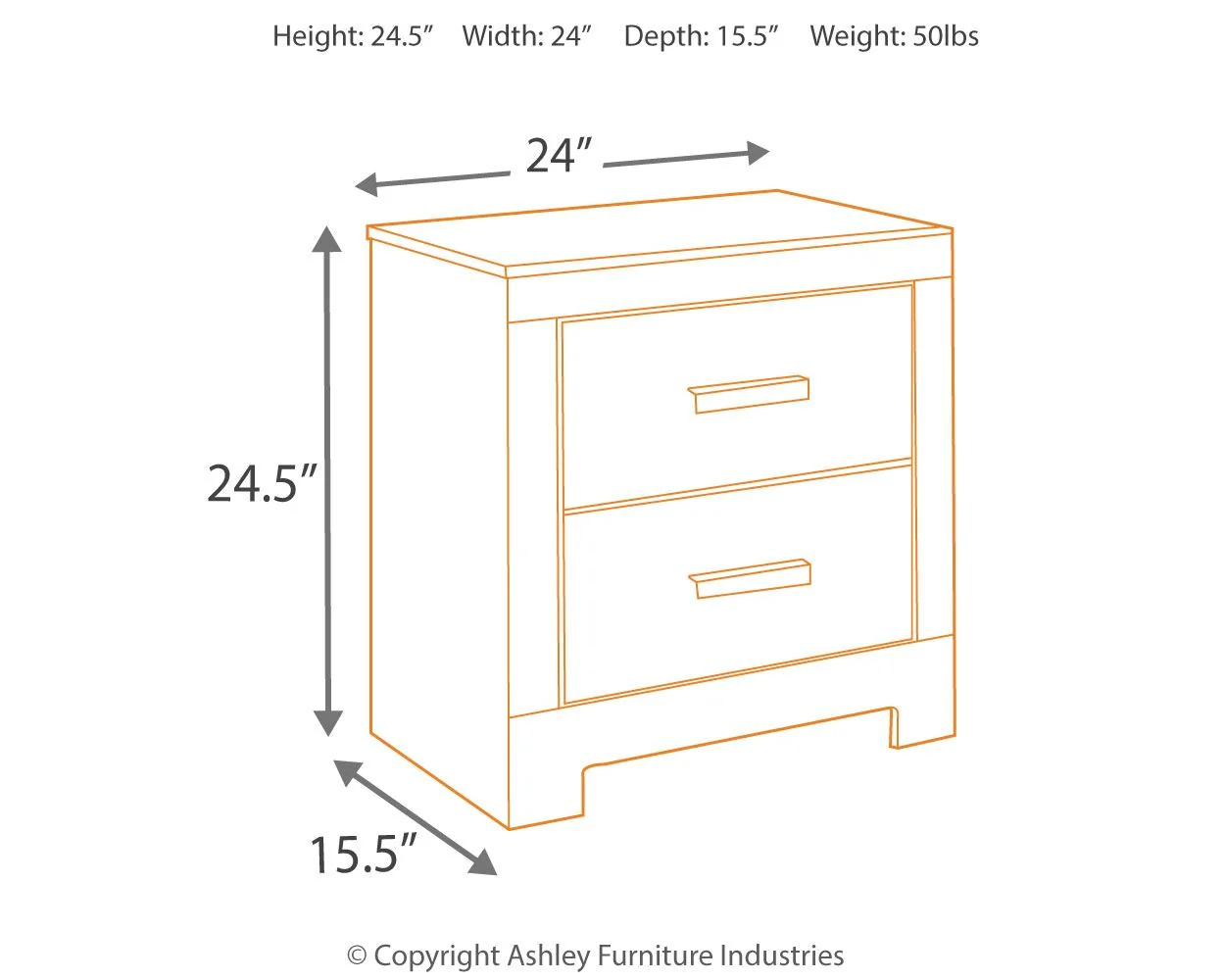 Culverbach - Two Drawer Night Stand - Gray - Image 3