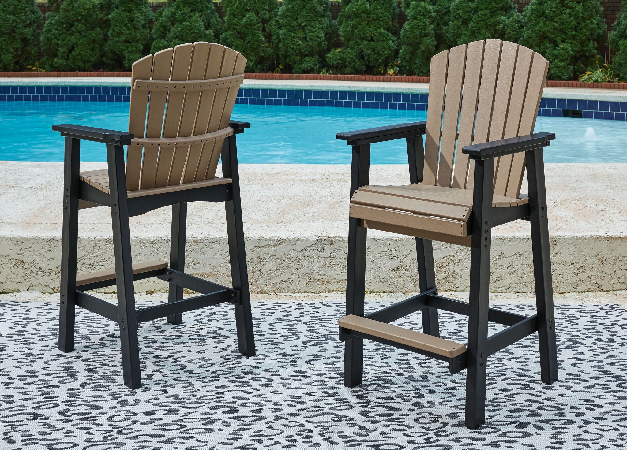 Fairen Trail - Tall Barstool (Set of 2) - Black / Driftwood - Image 3