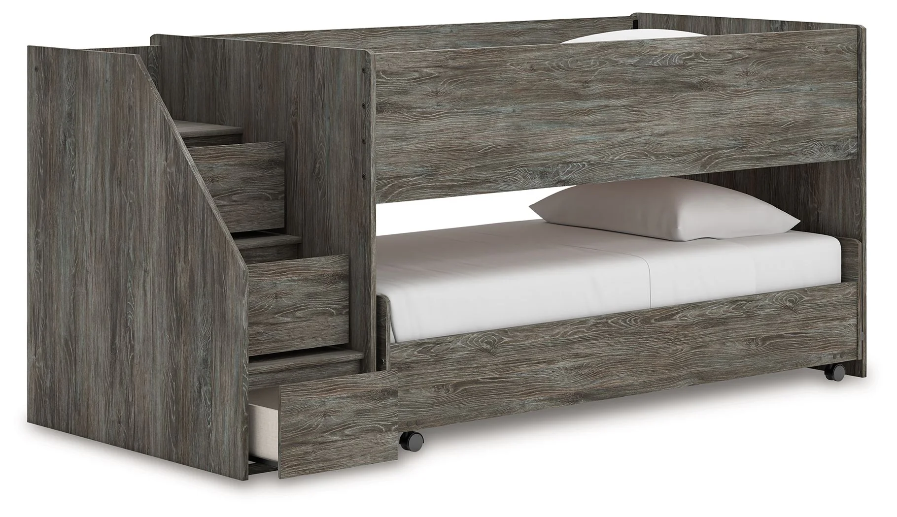Frandern - Twin Over Twin Loft Bed - Gray - Image 3
