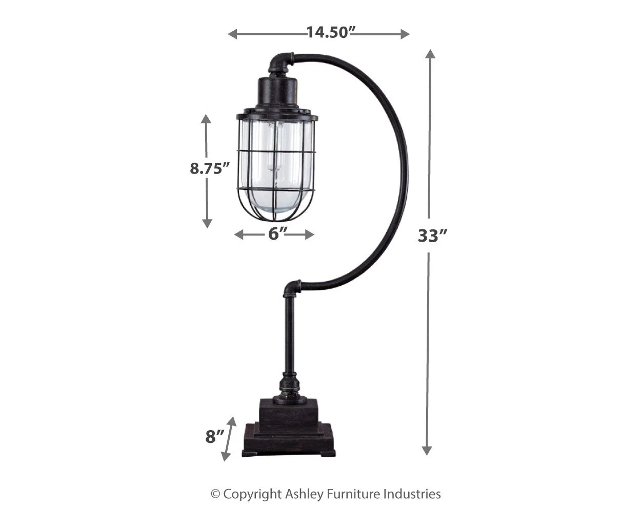 Jae - Metal Desk Lamp  - Antique Black - Image 4