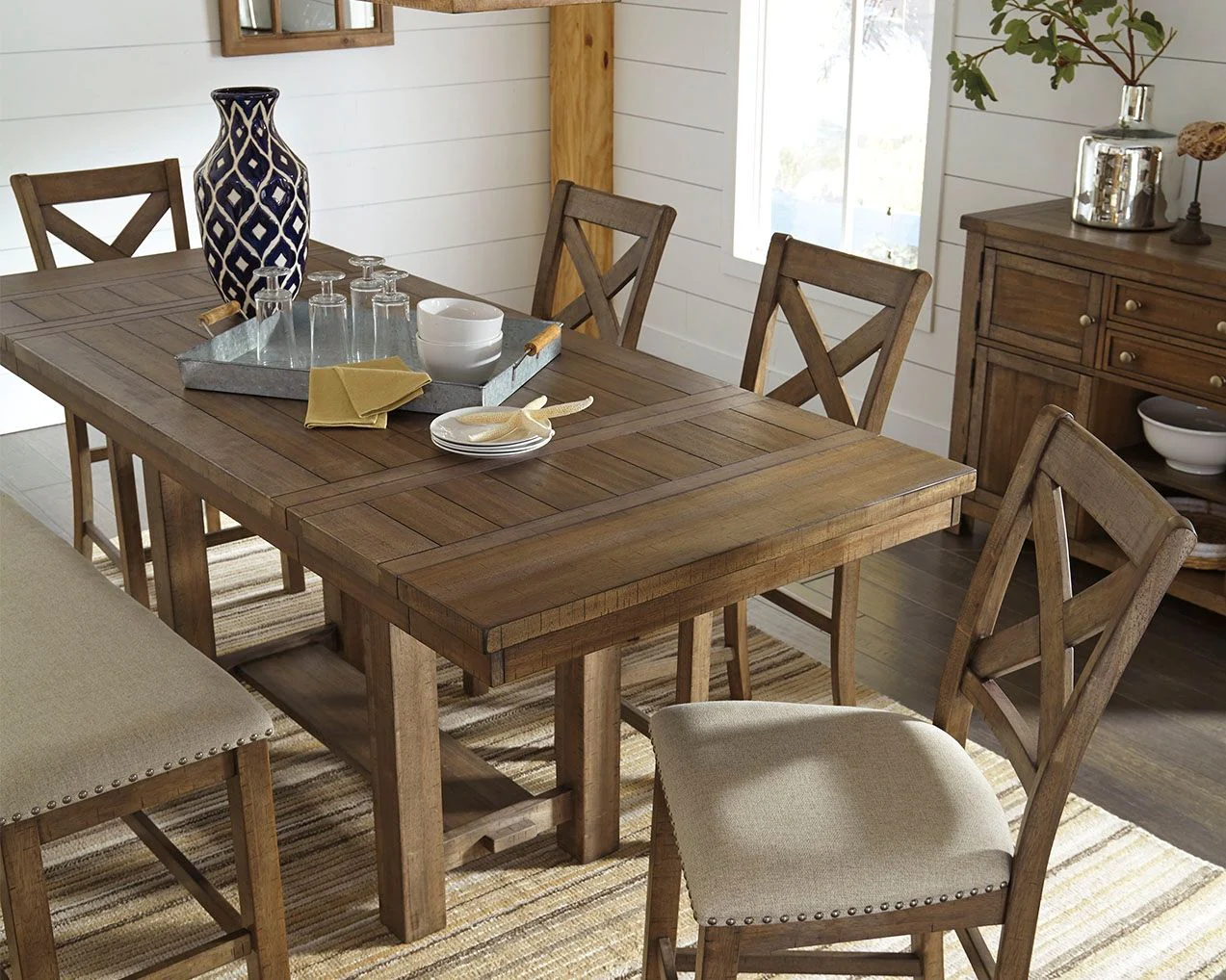 Moriville - Rectangular Dining Room Counter Extension Table - Grayish Brown - Image 3
