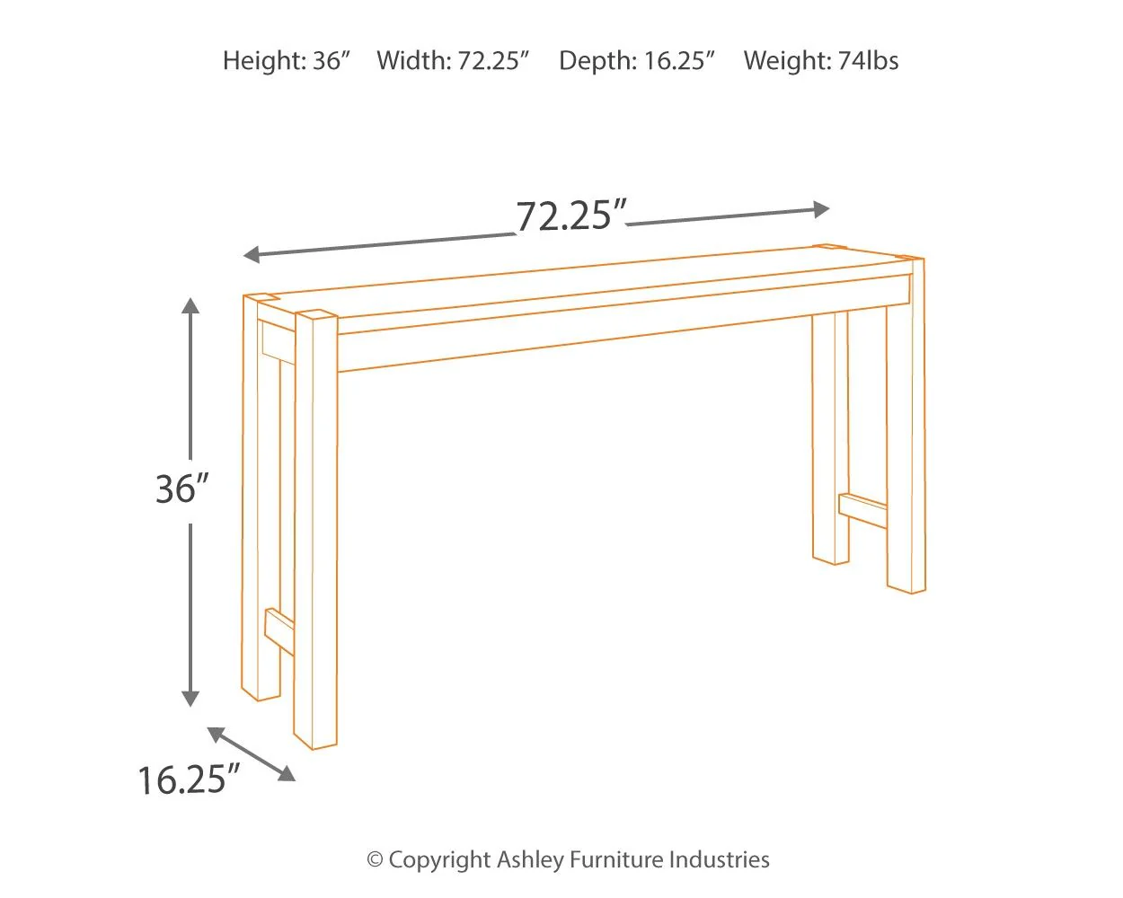 Torjin - Long Counter Table - Dark Brown - Image 3