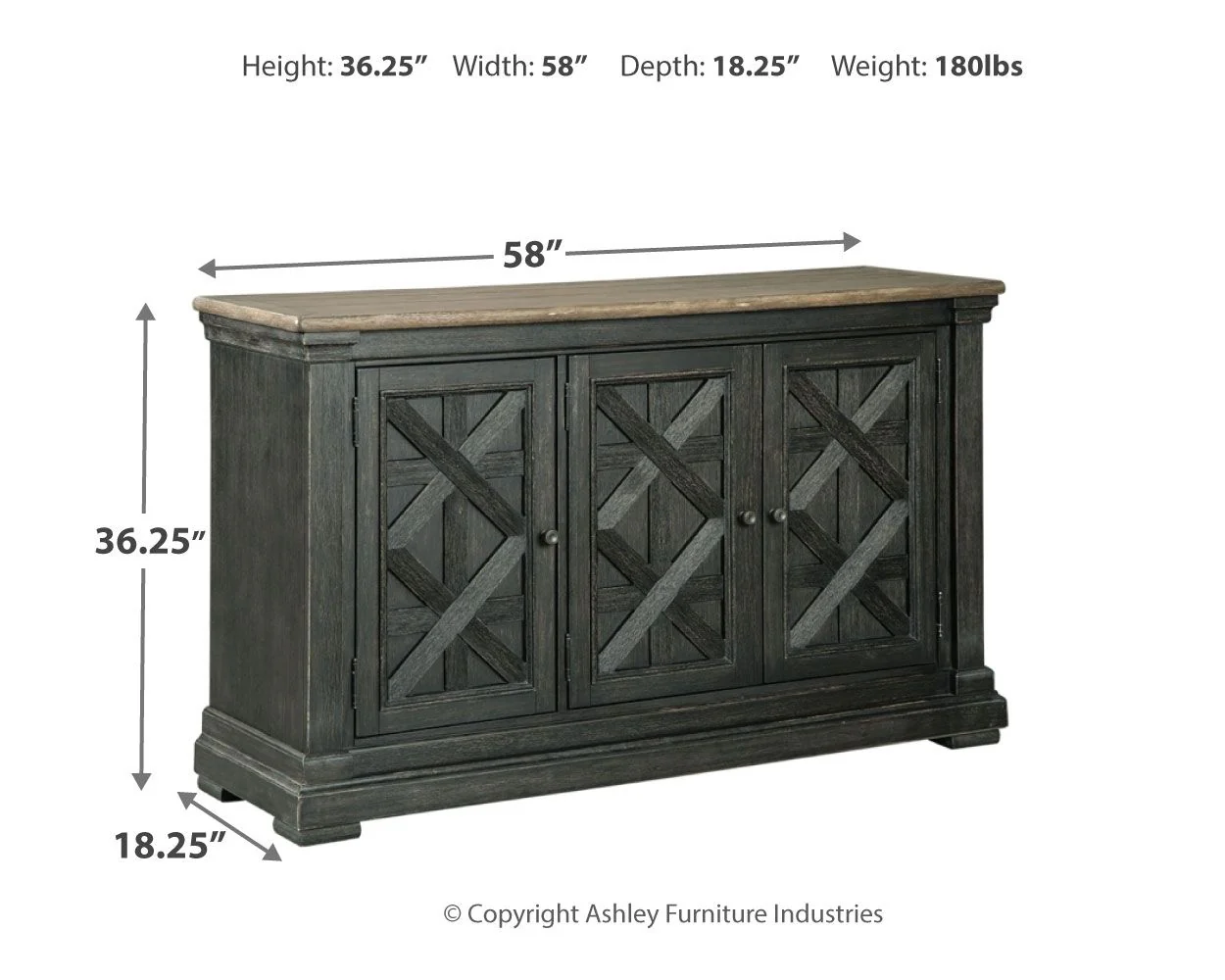 Tyler Creek - Dining Room Server - Black / Gray - Image 3