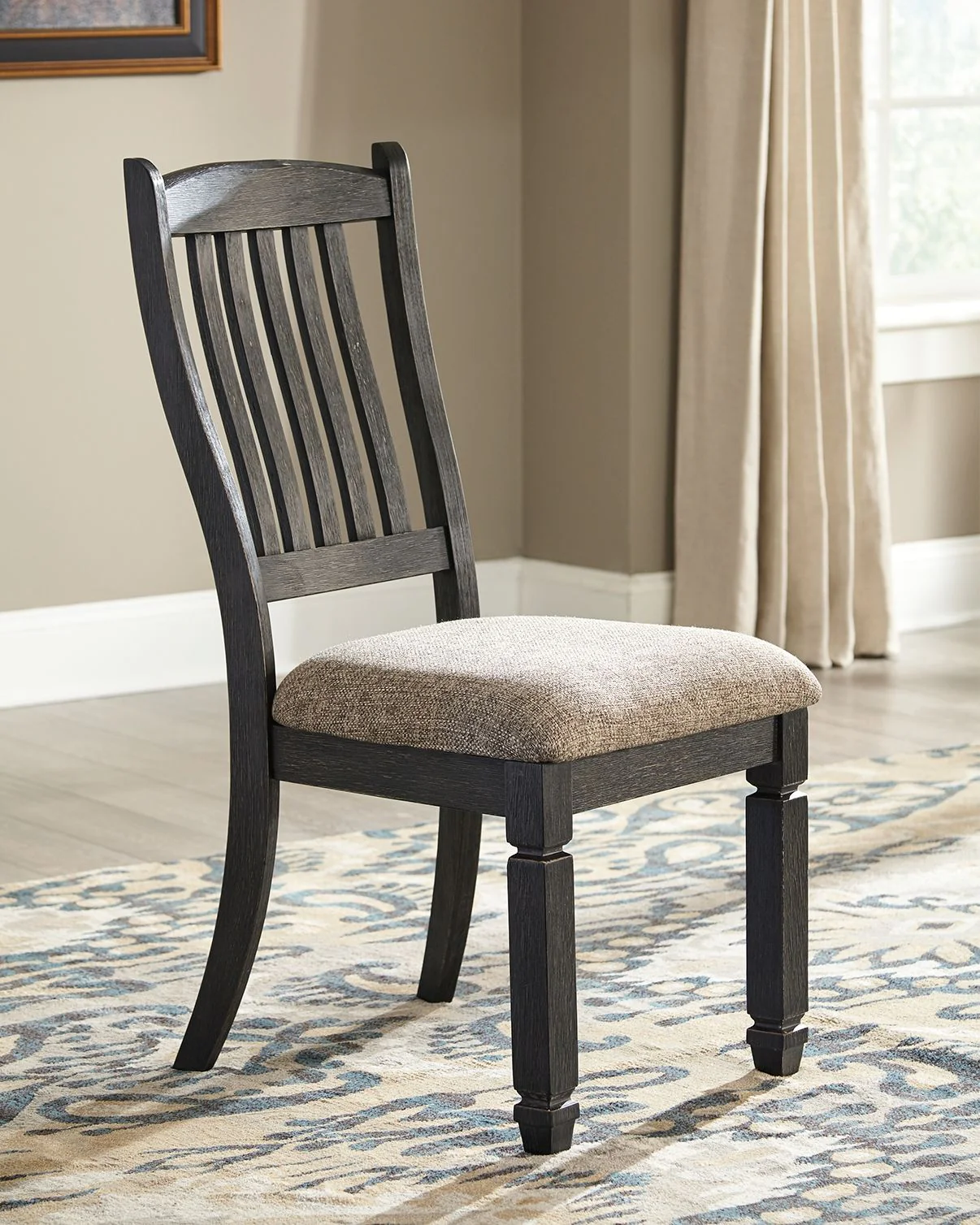 Tyler Creek - Dining UPH Side Chair (Set of 2) - Slatback - Black / Grayish Brown - Image 4